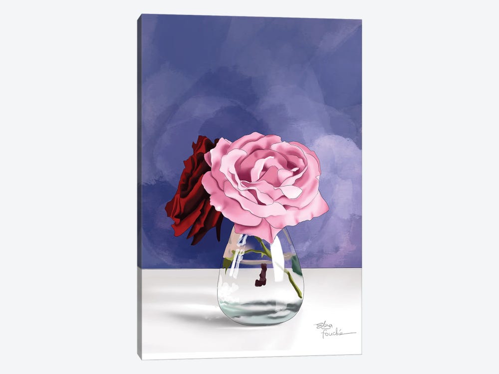 Roses In A Jar by Elza Fouche 1-piece Canvas Wall Art