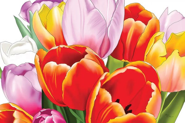 Tulips: Vibrant Tulips by Elza Fouche
