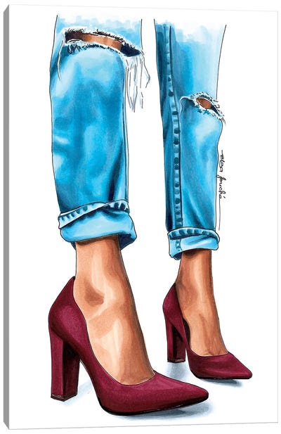 Jeans & Heels Canvas Art Print - Elza Fouché