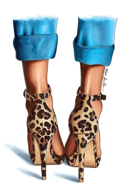 Fashion Illustrations: Jeans & Leopard by Elza Fouche