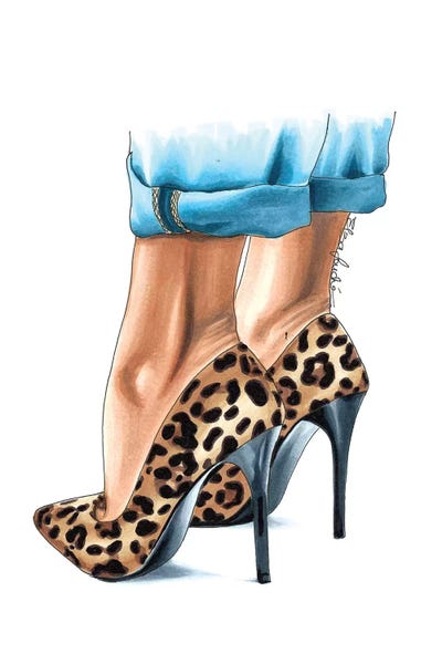 leopard print peep toe shoes