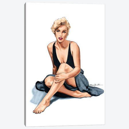 Marilyn Monroe Canvas Print #ELZ39} by Elza Fouche Canvas Artwork