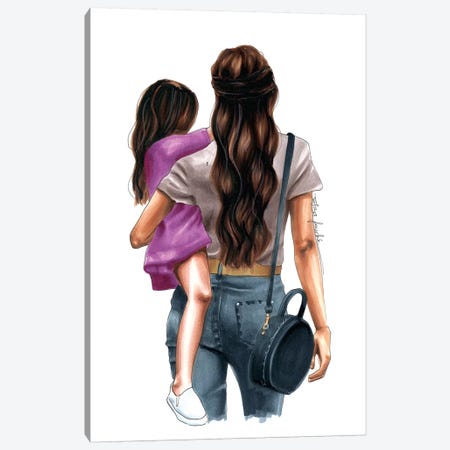 Mom & Daughter Day Out Canvas Print #ELZ42} by Elza Fouche Art Print
