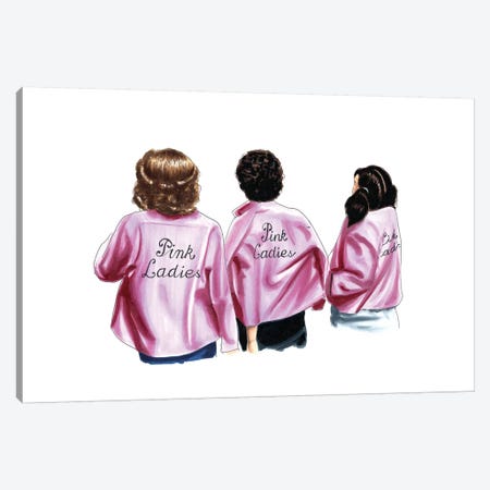 Pink Ladies Canvas Print #ELZ46} by Elza Fouche Canvas Artwork