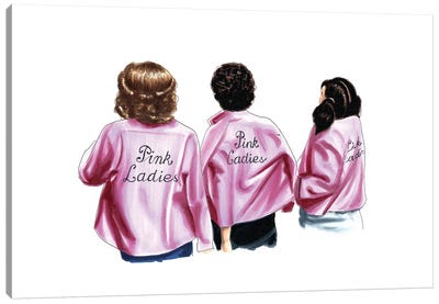 Pink Ladies Canvas Art Print - Grease