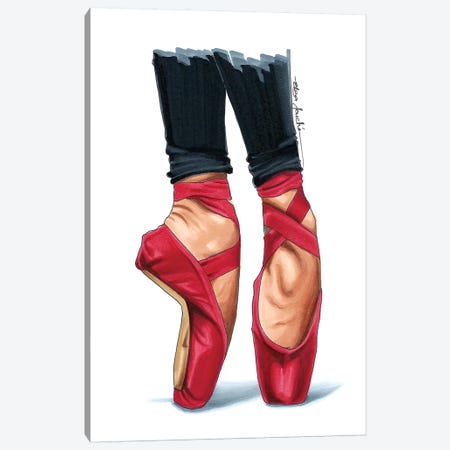 Red Pointe Canvas Print #ELZ48} by Elza Fouche Canvas Print