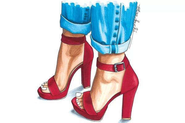 Red Strap Heels