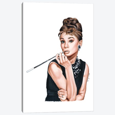 Audrey Hepburn Canvas Print #ELZ4} by Elza Fouche Art Print