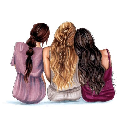 The 3 of us Canvas Artwork by Elza Fouche | iCanvas
