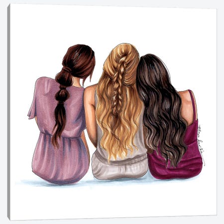 The 3 of us Canvas Print #ELZ60} by Elza Fouche Art Print
