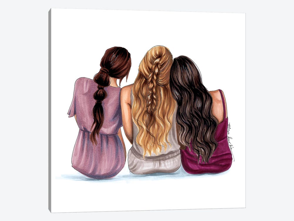 The 3 of us by Elza Fouche 1-piece Canvas Wall Art