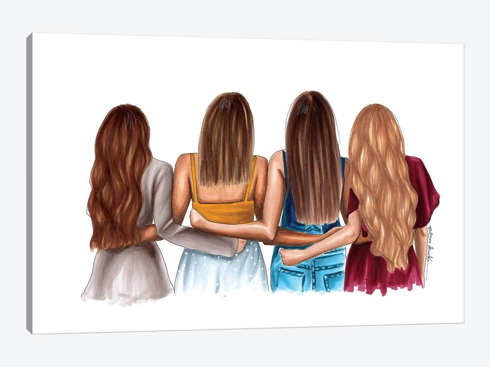 The 4 of us by Elza Fouche 1-piece Canvas Print