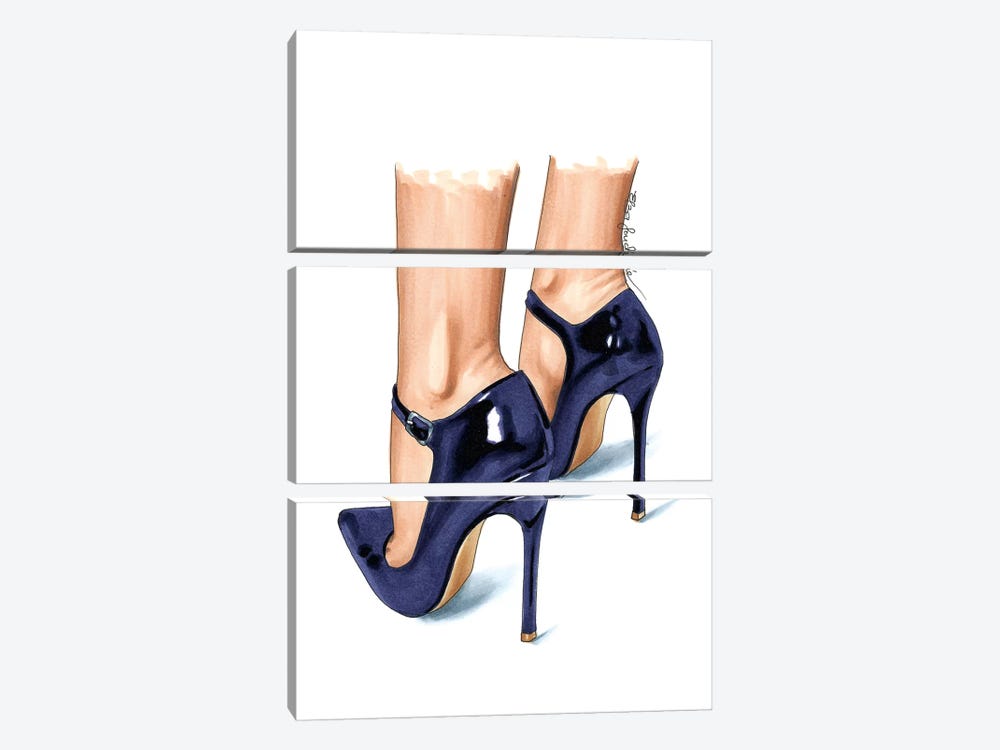 Violet Heels by Elza Fouche 3-piece Canvas Wall Art