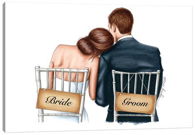 Bride and Groom Canvas Art Print - Elza Fouché