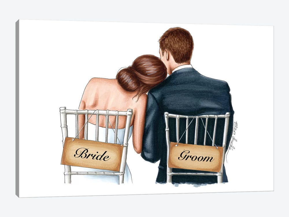 Bride and Groom by Elza Fouche 1-piece Canvas Artwork