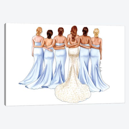 Bridesmaids Canvas Print #ELZ67} by Elza Fouche Canvas Artwork