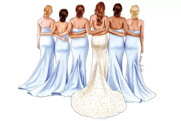 Fashion Illustrations: Bridesmaids by Elza Fouche