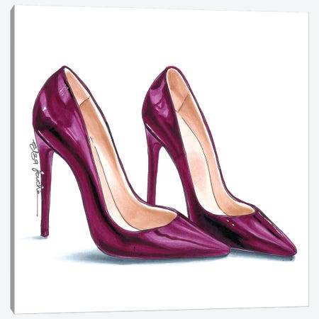Deep Pink Heels Canvas Print #ELZ69} by Elza Fouche Art Print