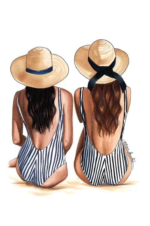 Beach Babes by Elza Fouche wall art