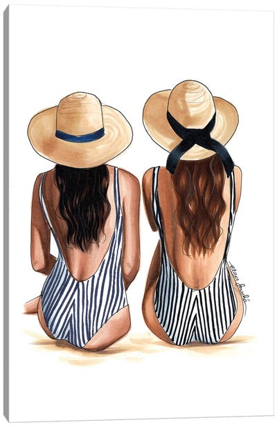 Beach Babes Canvas Art Print - Elza Fouché