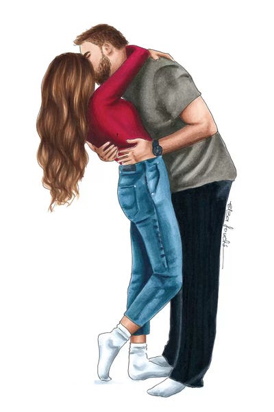 Kiss by Elza Fouche framed wall art