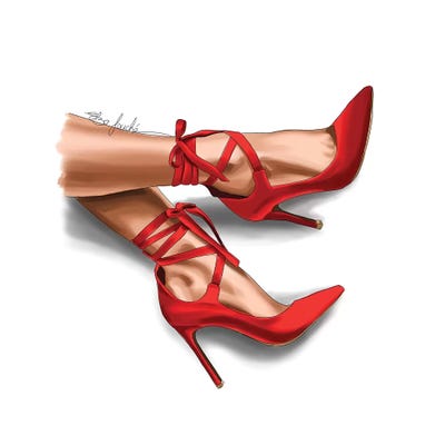 red ribbon heels