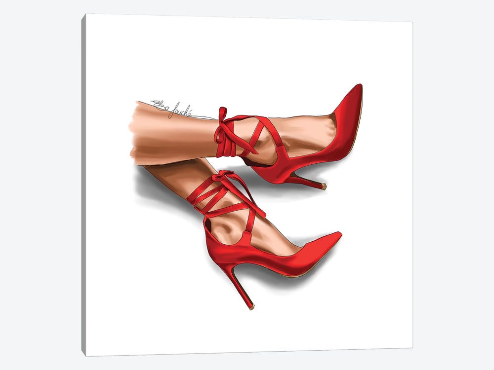 Red Ribbon Heels by Elza Fouche 1-piece Art Print