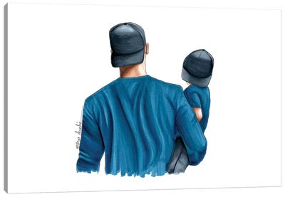Dad & Son Canvas Art Print - Fatherly Love