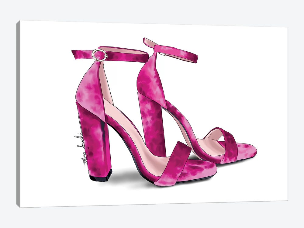 Pink Velvet Heels by Elza Fouche 1-piece Art Print