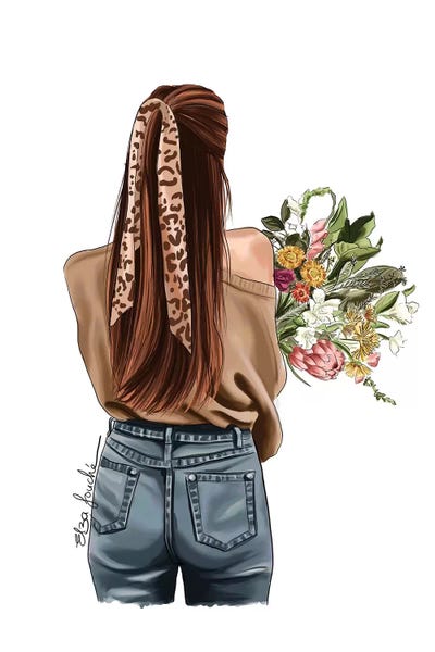 Leopard & Florals by Elza Fouche framed wall art