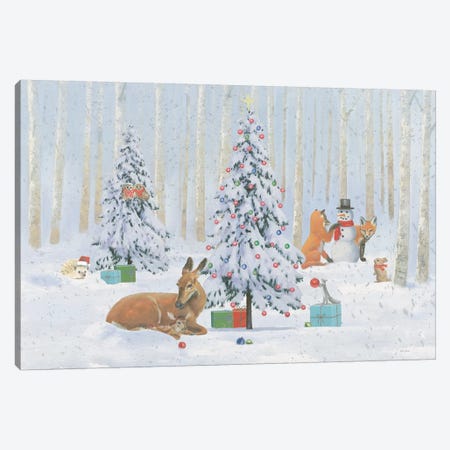 Christmas Critters Bright I Canvas Print #EMA17} by Emily Adams Canvas Print