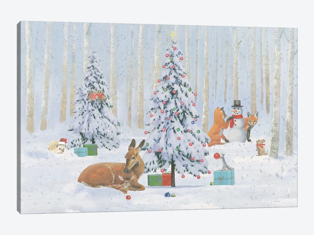 Christmas Critters Bright I by Emily Adams 1-piece Canvas Wall Art