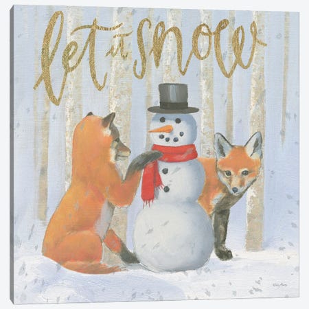 Christmas Critters Bright III Canvas Print #EMA19} by Emily Adams Canvas Artwork