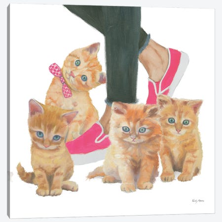 Cutie Kitties I Canvas Print #EMA1} by Emily Adams Art Print