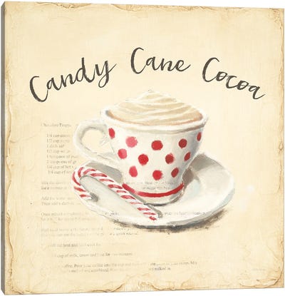 Creme de Noel Candy Cane Canvas Art Print - Emily Adams