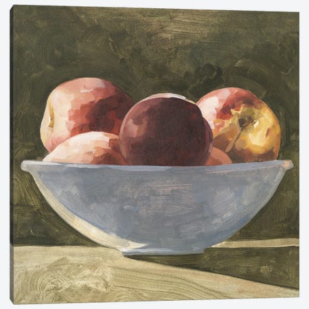 Bowl of Peaches II Canvas Print #EMC130} by Emma Caroline Canvas Art Print