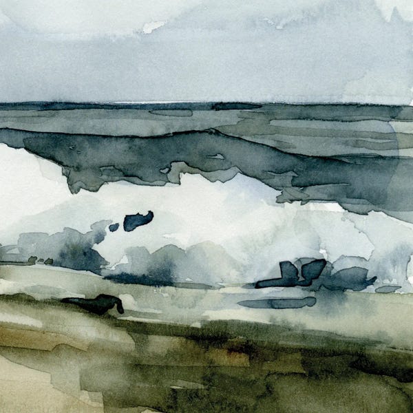 Emma Caroline: Loose Watercolor Waves VI by Emma Caroline