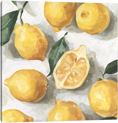 Fresh Lemons I Canvas Art Print - Lemon & Lime Art