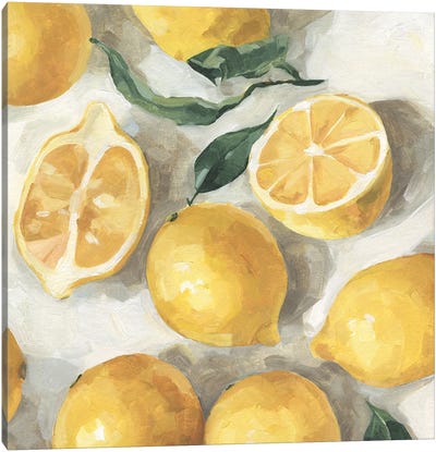 Fresh Lemons II Canvas Art Print - Lemon & Lime Art