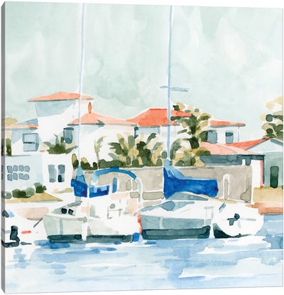 Beach Town Summer II Canvas Art Print - Boat Art