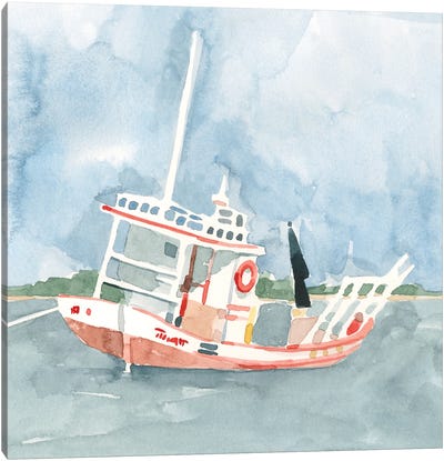 Bright Fishing Boat II Canvas Art Print