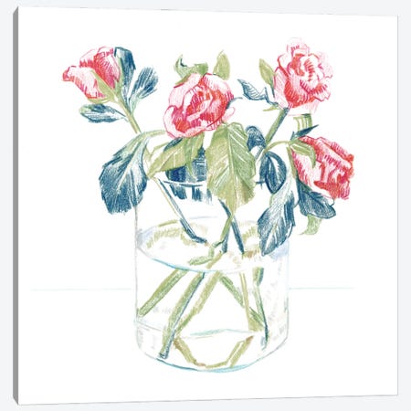 Hockney Roses II Canvas Print #EMC89} by Emma Caroline Art Print