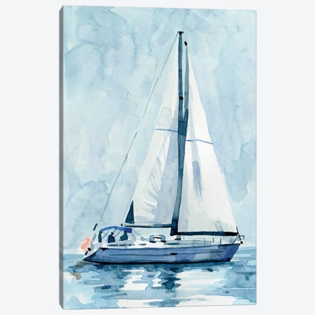 Lone Sailboat II Canvas Print #EMC94} by Emma Caroline Art Print