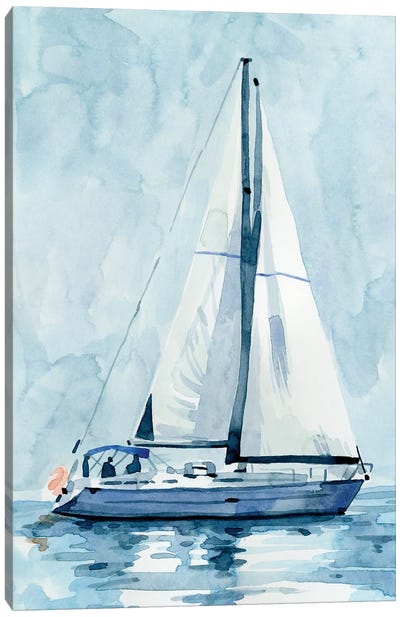 Lone Sailboat II Canvas Art Print - Lake Art