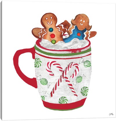 Gingerbread and a Mug Full of Cocoa I Canvas Art Print - Holiday Eats & Treats