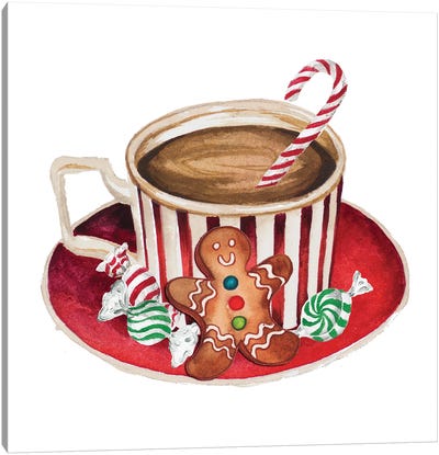 Gingerbread and a Mug Full of Cocoa III Canvas Art Print - Sweets & Dessert Art