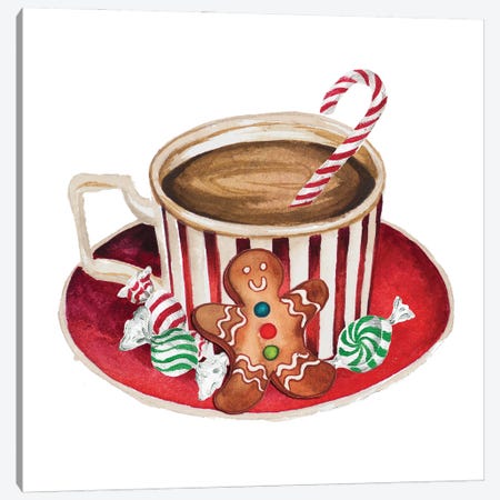 Gingerbread and a Mug Full of Cocoa III Canvas Print #EMD102} by Elizabeth Medley Canvas Art Print
