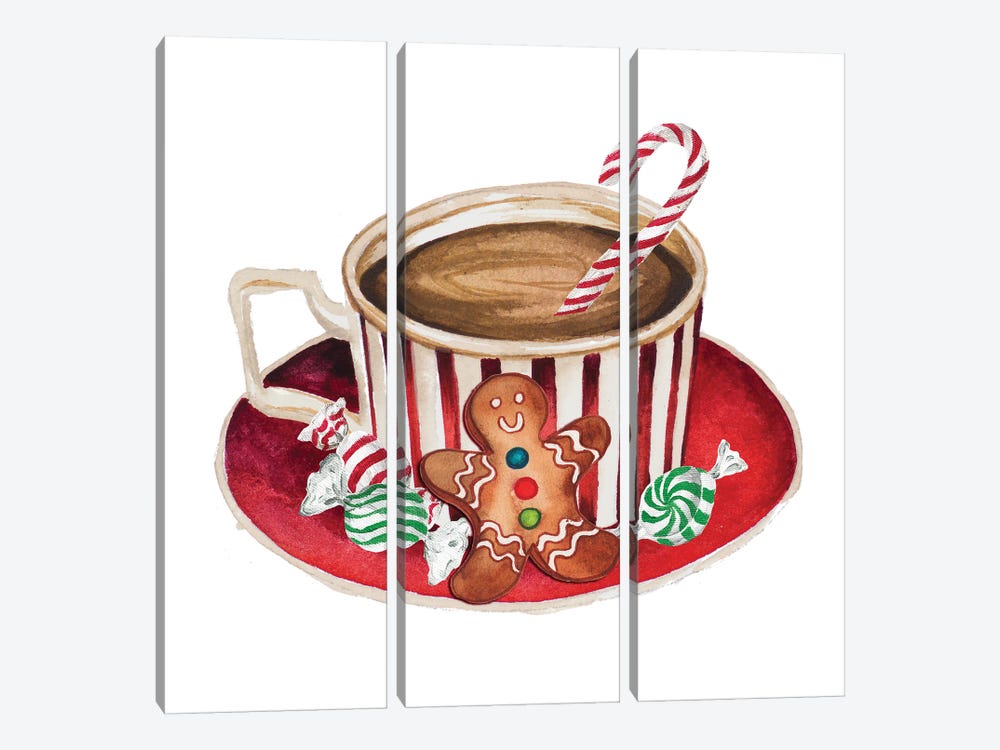 Gingerbread and a Mug Full of Cocoa III by Elizabeth Medley 3-piece Canvas Art Print