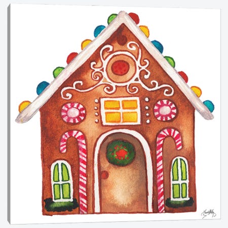 Gingerbread and Candy House I Canvas Print #EMD104} by Elizabeth Medley Canvas Artwork