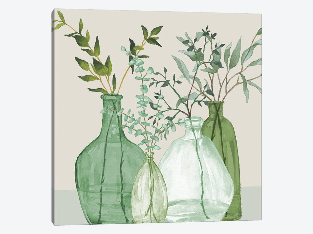 Green Serenity Accents by Elizabeth Medley 1-piece Canvas Print